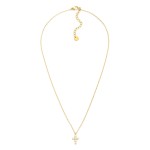 Wholesale dainty Chain Link Necklace Rhinestone Cross Pendant L Extender L