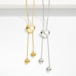 Wholesale snak Chain Bolo Necklace Puffy Heart Pendent Stainless Steel Water Res