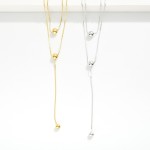 Wholesale layered S Link Necklace Metal Ball Details Stainless Steel Water Resis