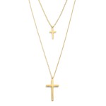Wholesale layered Chain Link Necklace Metal Cross Pendants Stainless Steel L Ext