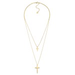 Wholesale layered Chain Link Necklace Metal Cross Pendants Stainless Steel L Ext