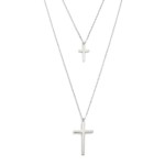 Wholesale layered Chain Link Necklace Metal Cross Pendants Stainless Steel L Ext