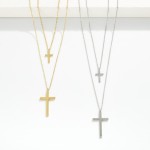 Wholesale layered Chain Link Necklace Metal Cross Pendants Stainless Steel L Ext