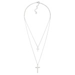 Wholesale layered Chain Link Necklace Metal Cross Pendants Stainless Steel L Ext