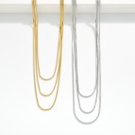 Wholesale layered Herringbone Chain Link Necklace Stainless Steel L Extender L