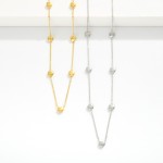 Wholesale chain Link Necklace Puffy Heart Stations Stainless Steel Water Resista