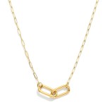 Wholesale dainty Metal Paperclip Chain Link Necklace Paperclip Pendant L Extende