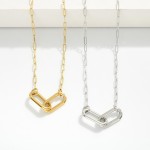 Wholesale dainty Metal Paperclip Chain Link Necklace Paperclip Pendant L Extende
