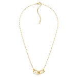 Wholesale dainty Metal Paperclip Chain Link Necklace Paperclip Pendant L Extende