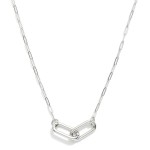 Wholesale dainty Metal Paperclip Chain Link Necklace Paperclip Pendant L Extende