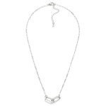 Wholesale dainty Metal Paperclip Chain Link Necklace Paperclip Pendant L Extende