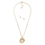 Wholesale square Chain Link Necklace Knotted Metal Pendant Metal Ball Studs Incl