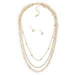 Wholesale layered Multi Chain Link Necklace Rhinestones Linked Hearts Metal Ball