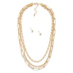 Wholesale layered Multi Chain Link Necklace Metal Ball Studs Included L Extender