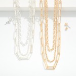 Wholesale layered Multi Chain Link Necklace Metal Ball Studs Included L Extender