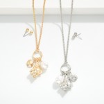 Wholesale chain Link Necklace Metal Hoop Metal Shells Pearl Metal Ball Studs Inc