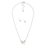 Wholesale chain Link Necklace Metal Rhinestone Bow Pendant Gold Ball Studs Inclu