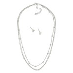 Wholesale layered Chain Link Necklace Metal Ball Stations Metal Ball Studs Inclu