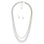 Wholesale layered Multi Chain Link Necklace Metal Ball Studs Included L Extender