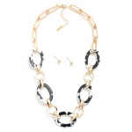 Wholesale acetate Metal Chain Link Necklace Metal Ball Stud Earrings L Extender