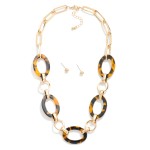 Wholesale acetate Metal Chain Link Necklace Metal Ball Stud Earrings L Extender