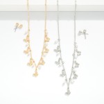 Wholesale chain Link Necklace Pearl Metal Butterfly Charms Metal Ball Studs Incl