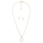 Wholesale twisted Chain Link Necklace Glass Crystal Pendant Gold Ball Studs Incl