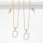 Wholesale twisted Chain Link Necklace Glass Crystal Pendant Gold Ball Studs Incl
