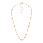 Wholesale chain Link Necklace Metal Stone Bead Stations L Extender L