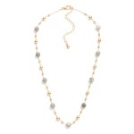 Wholesale chain Link Necklace Metal Stone Bead Stations L Extender L