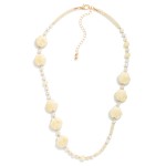 Wholesale porcelain Shell Beaded Necklace Pearls Faceted Beads L Extender L