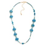 Wholesale porcelain Shell Beaded Necklace Pearls Faceted Beads L Extender L