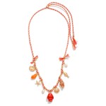 Wholesale adjustable Twine Braided Necklace Beach Charms old Tones Pearls L One