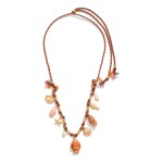 Wholesale adjustable Twine Braided Necklace Beach Charms old Tones Pearls L One