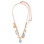 Wholesale adjustable Twine Braided Necklace Beach Charms old Tones Pearls L One