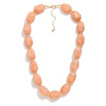 Wholesale marbled Acetate Beaded Necklace Gold Beads L Extender L