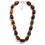 Wholesale marbled Acetate Beaded Necklace Gold Beads L Extender L