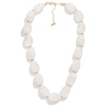 Wholesale marbled Acetate Beaded Necklace Gold Beads L Extender L