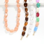 Wholesale marbled Acetate Beaded Necklace Gold Beads L Extender L