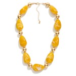 Wholesale chunky Marbled Acetate Bead Beaded Necklace Gold Tones L Extender L