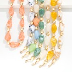 Wholesale chunky Marbled Acetate Bead Beaded Necklace Gold Tones L Extender L