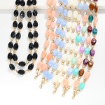 Wholesale layered Marble Beaded Necklace Gold Nugget Beads L Extender L