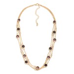 Wholesale layered Chain Link Necklace Glass Crystal Stations L Extender L