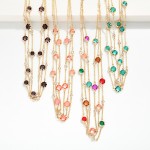 Wholesale layered Chain Link Necklace Glass Crystal Stations L Extender L