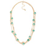 Wholesale layered Chain Link Necklace Glass Crystal Stations L Extender L