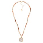 Wholesale stone Faceted Bead Beaded Necklace Crystal Pendant L Extender L