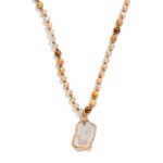 Wholesale stone Faceted Bead Beaded Necklace Crystal Pendant L Extender L