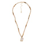 Wholesale stone Faceted Bead Beaded Necklace Crystal Pendant L Extender L