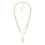 Wholesale layered Chain Link Necklace Bubble Cross Pendant L Extender L