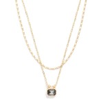 Wholesale layered Chain Link Necklace Rhinestone Pendant L Extender L